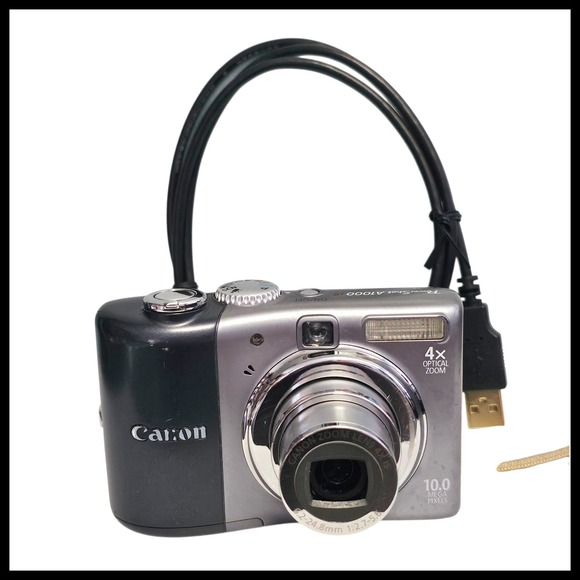Canon PowerShot A1000 IS 10.0MP Digital Camera - Gray 16 GB SD Card Cable - Picture 1 of 12